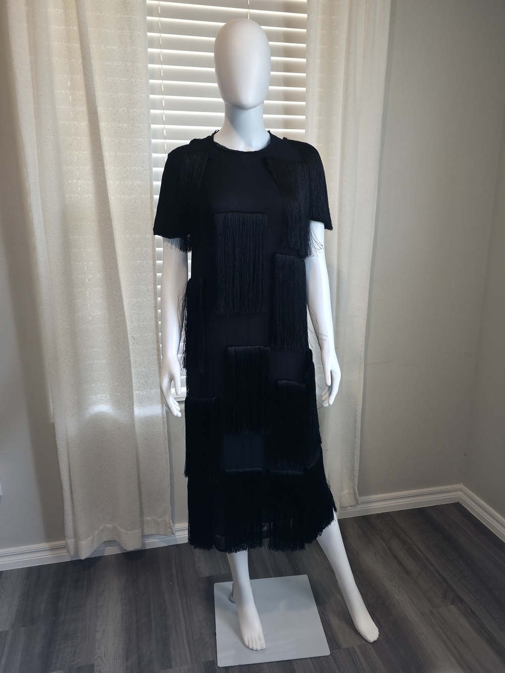 Zara Back Fringe Patchwork Midi Dress - Women's